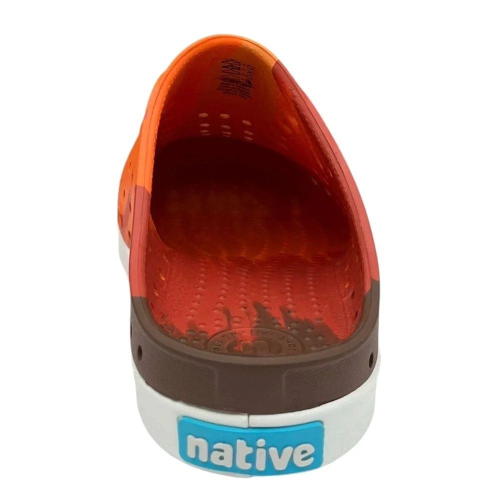 Native Little Boys Girls Jefferson Clog Size 11 Marble Orange Sunset Roasted